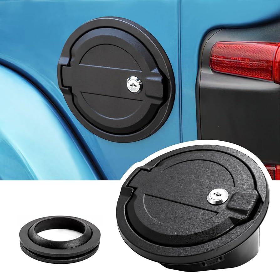 Jeepロゴ　JL20Lラングラー純正燃料キャップ カバー Amazon | ノーブランド品新型ジープラングラーJL2018-2024用給油